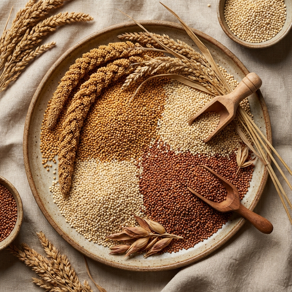 Mixed Millet Grains Pile